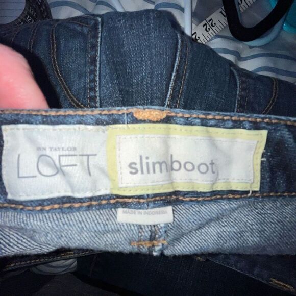 Ann Taylor LOFT slim boot cut blue jeans 10 - Picture 4 of 4